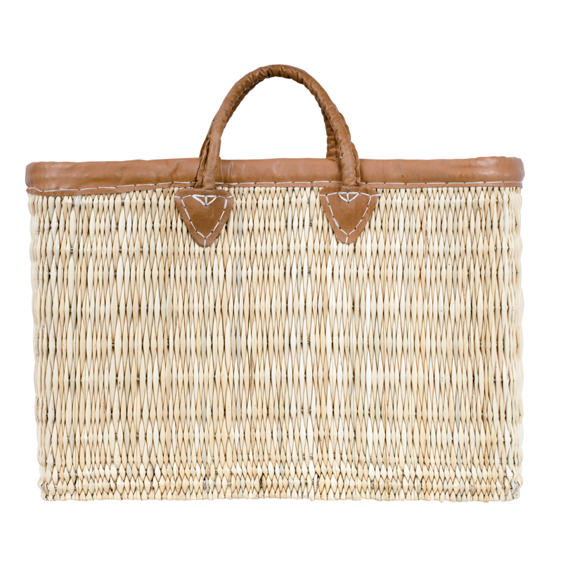 CABAS JONC GM BORDE CUIR ANSES CUIR